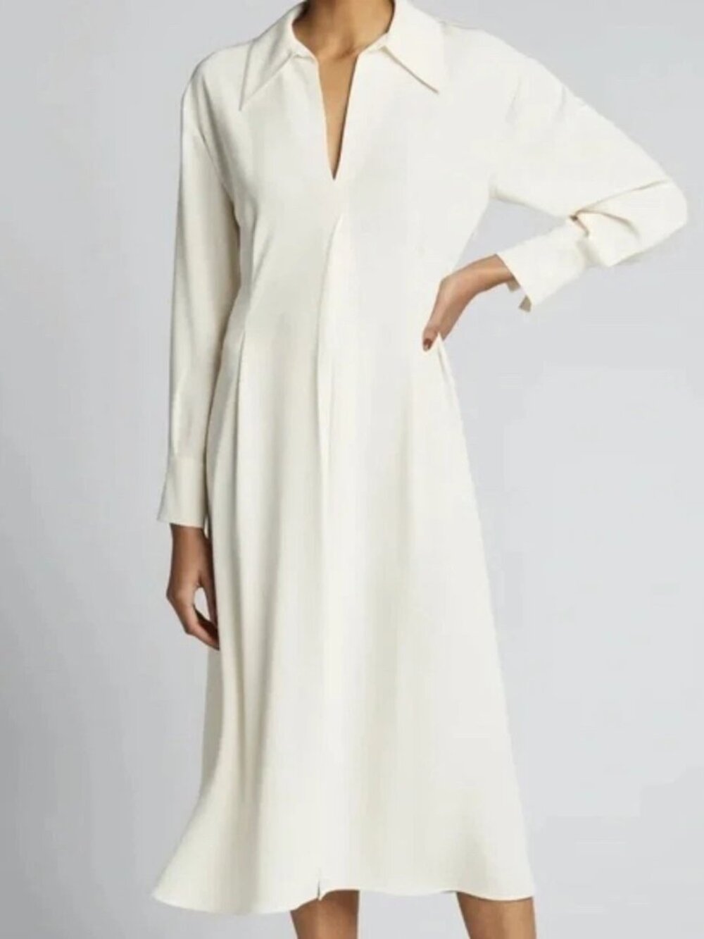 Vince Cream Midi Shirt Dress